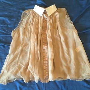 Chloe Sheer Flowy Chiffon Top Size 38